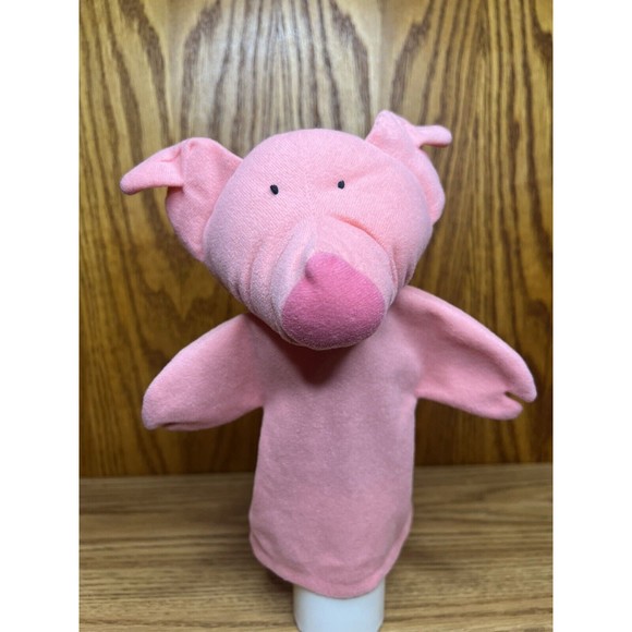 VINTAGE 1995 MERRY MAKERS SOFT PLUSH PINK PIG HAND PUPPET, PRETEND PLAY - Picture 5 of 5